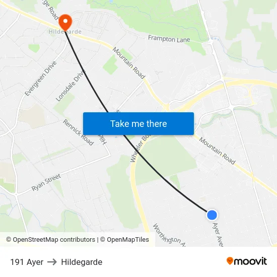 191 Ayer to Hildegarde map