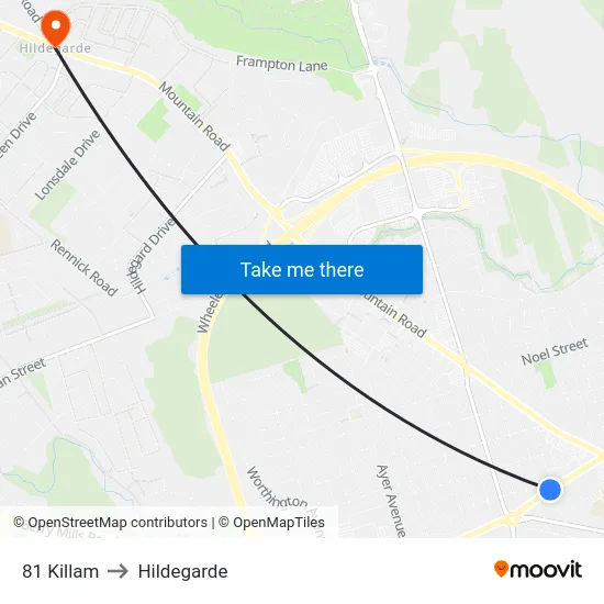 81 Killam to Hildegarde map