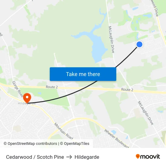 Cedarwood / Scotch Pine to Hildegarde map
