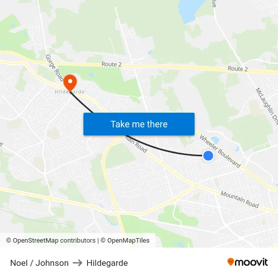 Noel / Johnson to Hildegarde map