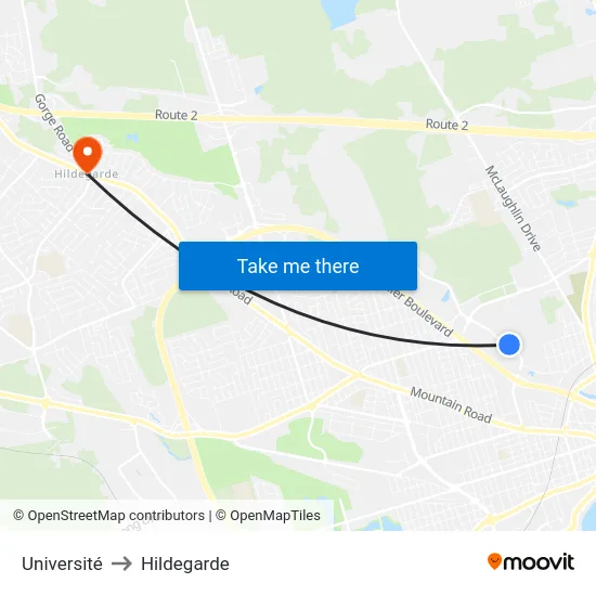 Université to Hildegarde map