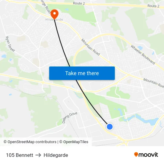 105 Bennett to Hildegarde map