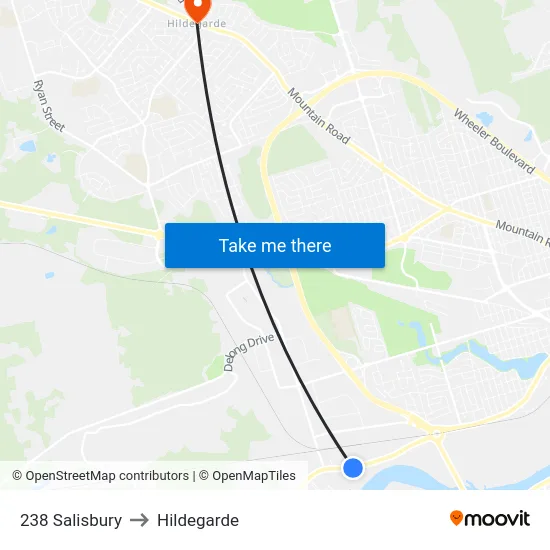 238 Salisbury to Hildegarde map