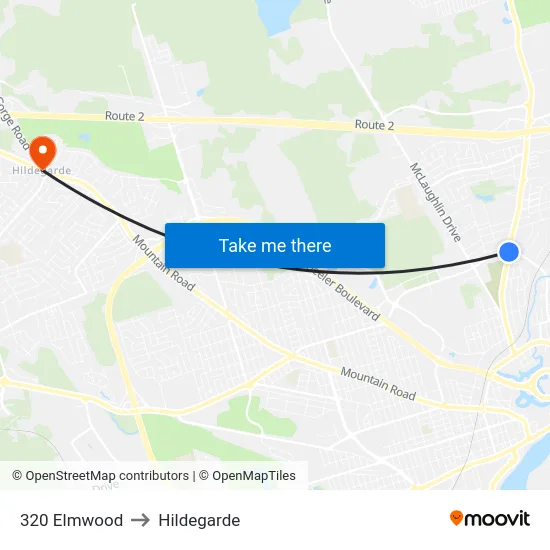 320 Elmwood to Hildegarde map