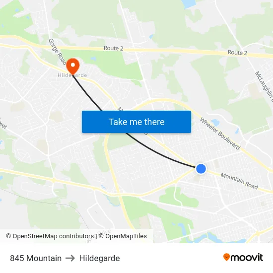 845 Mountain to Hildegarde map