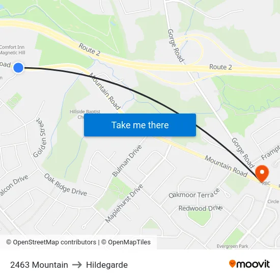2463 Mountain to Hildegarde map