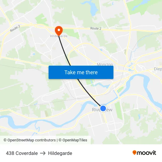 438 Coverdale to Hildegarde map