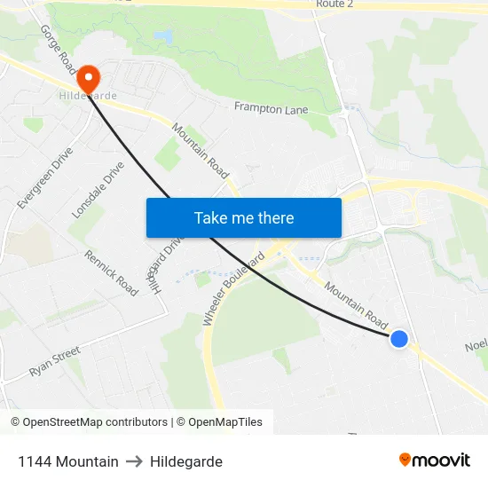 1144 Mountain to Hildegarde map