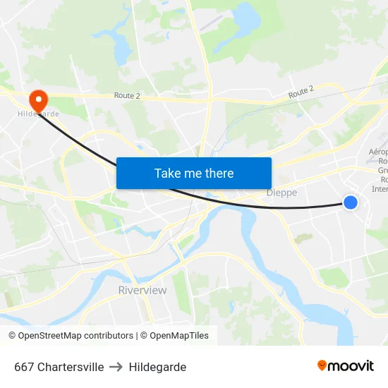 667 Chartersville to Hildegarde map