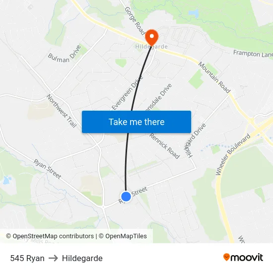 545 Ryan to Hildegarde map