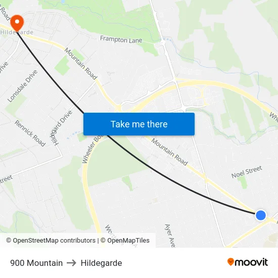 900 Mountain to Hildegarde map