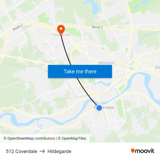 512 Coverdale to Hildegarde map