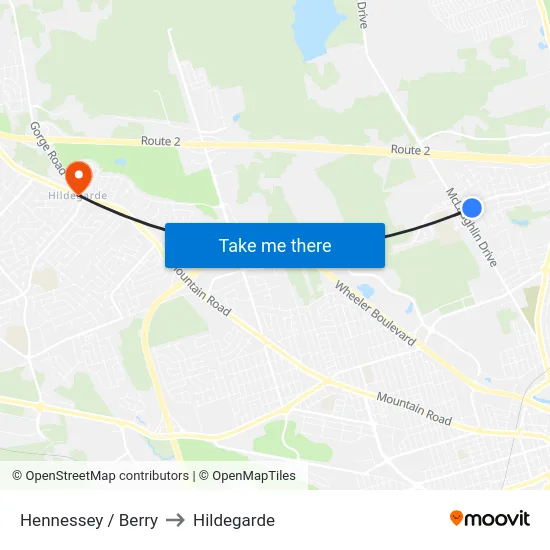 Hennessey / Berry to Hildegarde map
