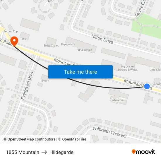 1855 Mountain to Hildegarde map