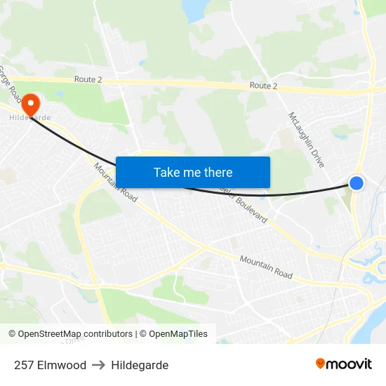 257 Elmwood to Hildegarde map