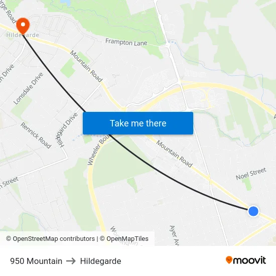 950 Mountain to Hildegarde map