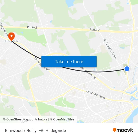 Elmwood / Reilly to Hildegarde map