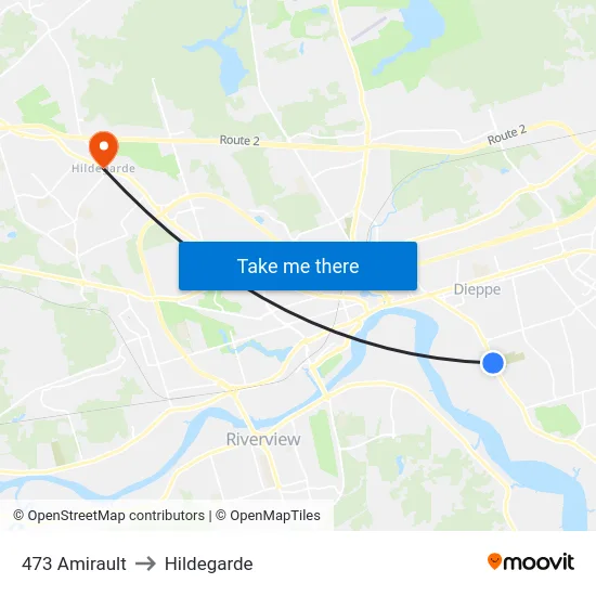 473 Amirault to Hildegarde map