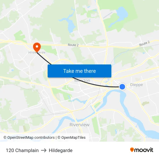 120 Champlain to Hildegarde map