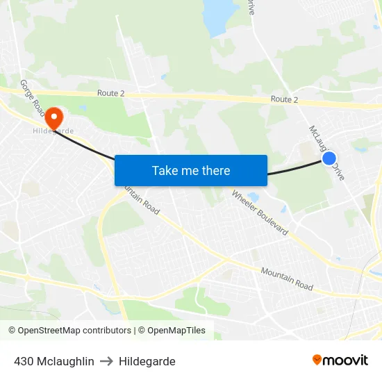 430 Mclaughlin to Hildegarde map