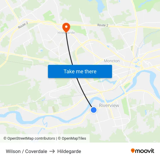 Wilson / Coverdale to Hildegarde map