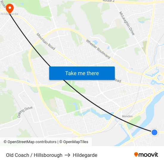 Old Coach / Hillsborough to Hildegarde map