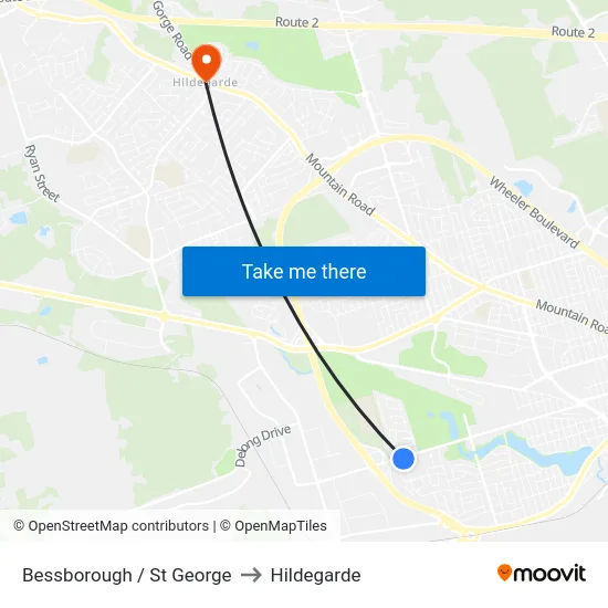 Bessborough / St George to Hildegarde map