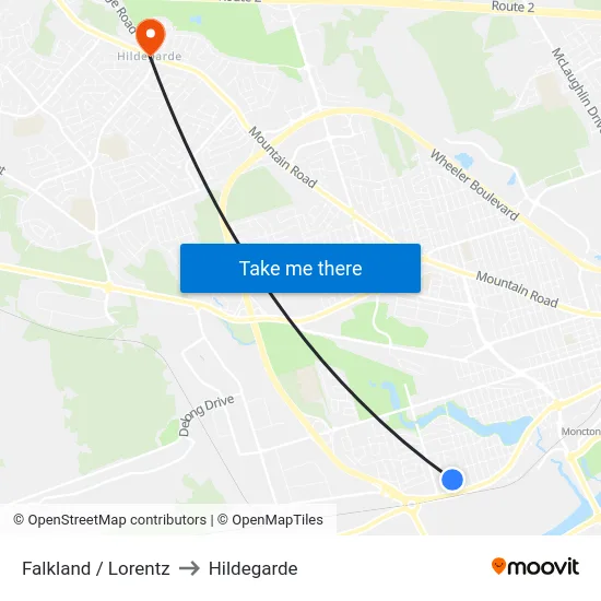 Falkland / Lorentz to Hildegarde map