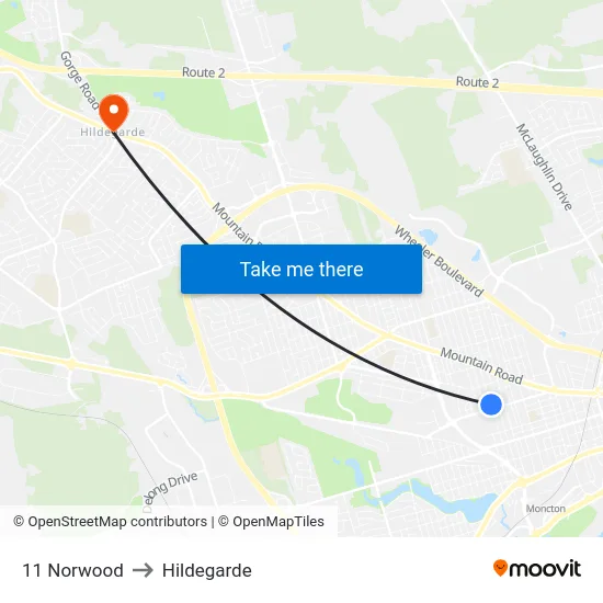 11 Norwood to Hildegarde map