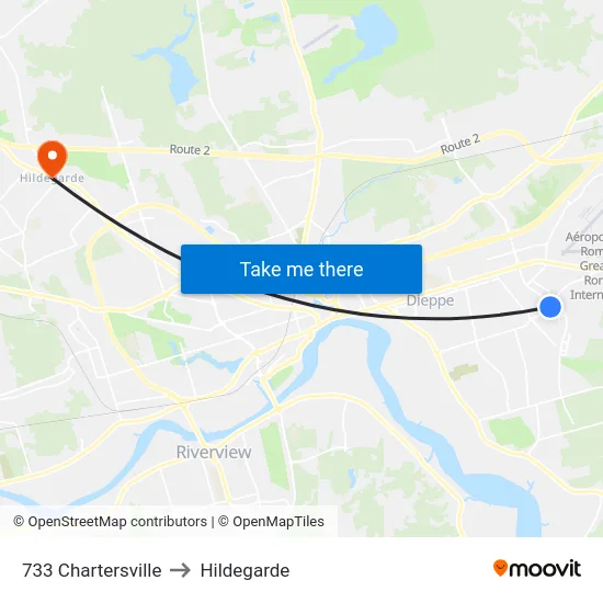 733 Chartersville to Hildegarde map