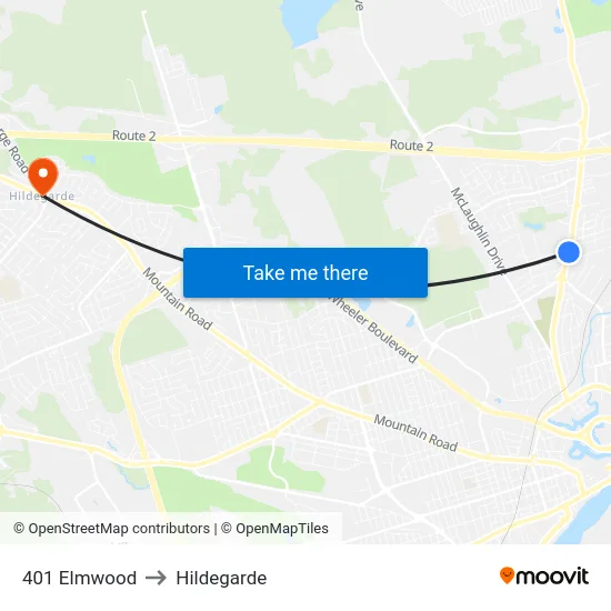 401 Elmwood to Hildegarde map