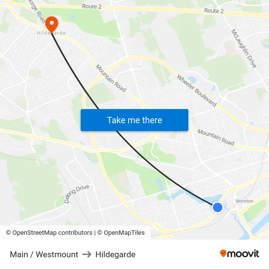 Main / Westmount to Hildegarde map