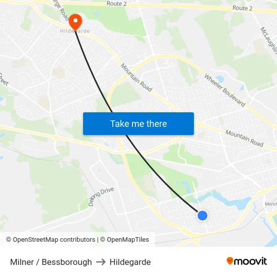 Milner / Bessborough to Hildegarde map