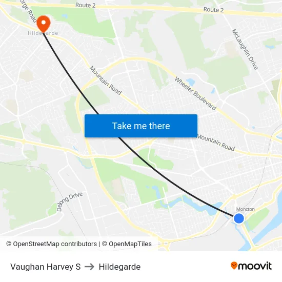 Vaughan Harvey S to Hildegarde map