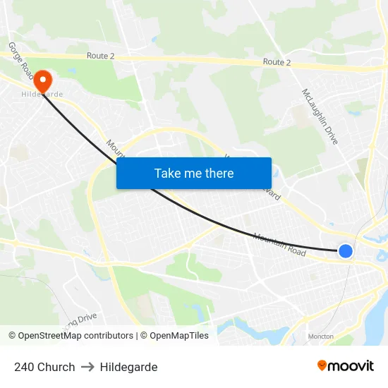 240 Church to Hildegarde map