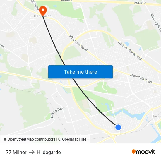 77 Milner to Hildegarde map
