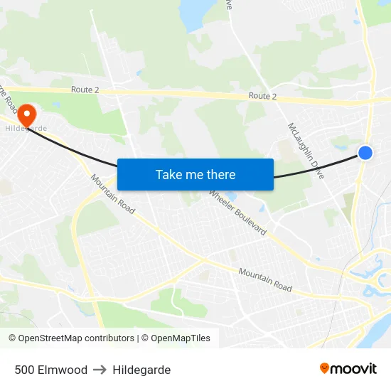 500 Elmwood to Hildegarde map
