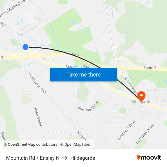 Mountain Rd / Ensley N to Hildegarde map