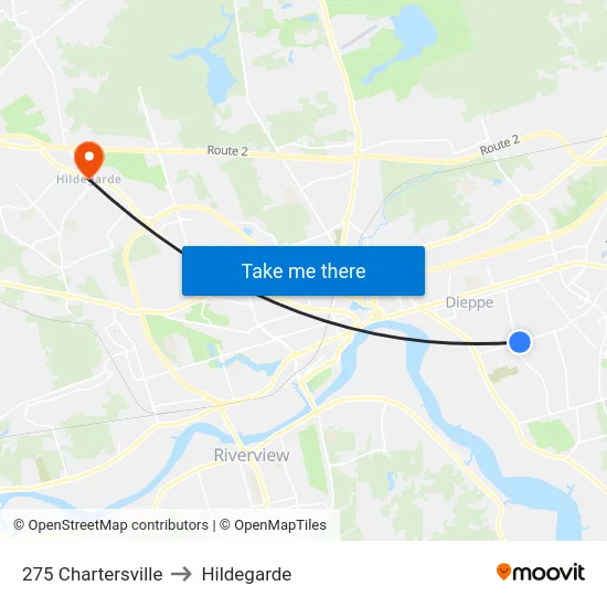 275 Chartersville to Hildegarde map