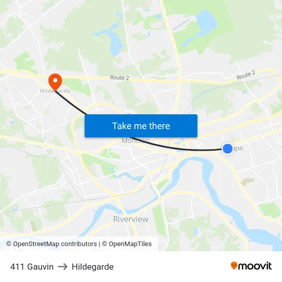 411 Gauvin to Hildegarde map