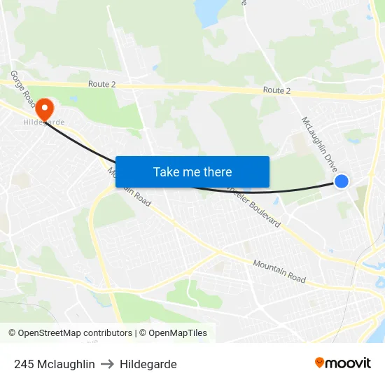 245 Mclaughlin to Hildegarde map