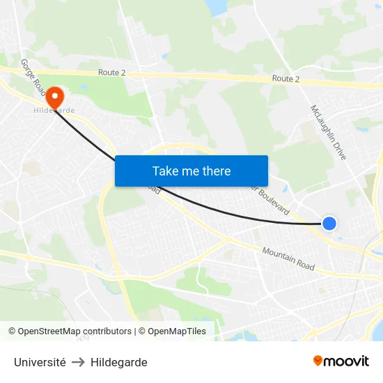 Université to Hildegarde map