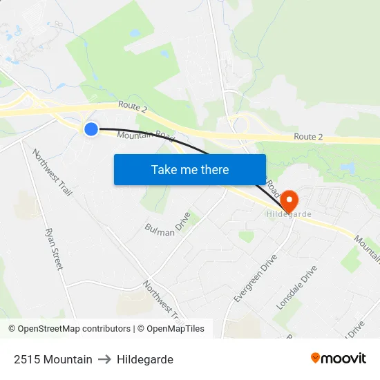 2515 Mountain to Hildegarde map