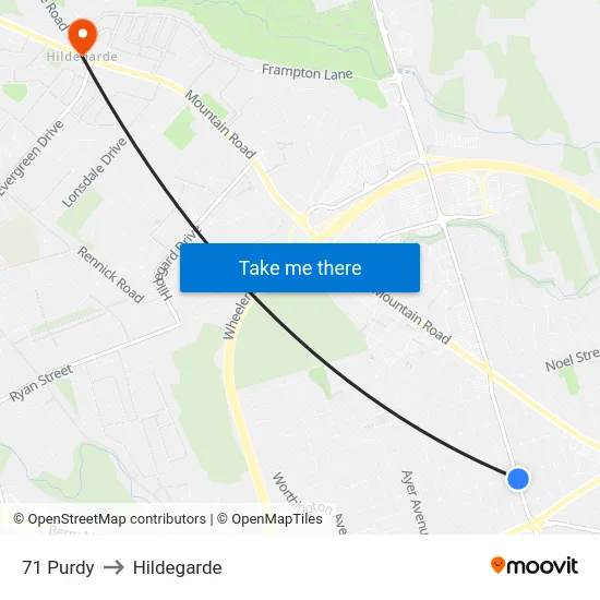 71 Purdy to Hildegarde map