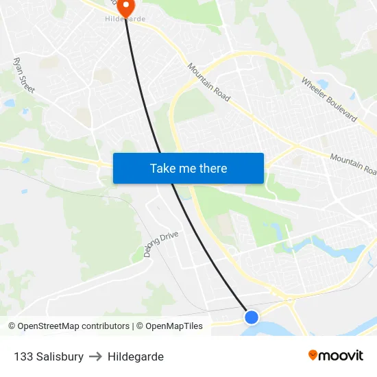 133 Salisbury to Hildegarde map