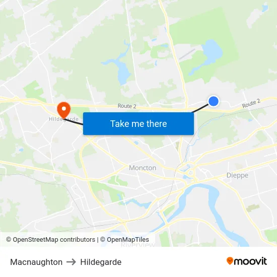 Macnaughton to Hildegarde map