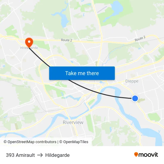393 Amirault to Hildegarde map