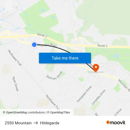 2550 Mountain to Hildegarde map