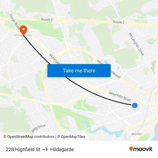 228 Highfield St to Hildegarde map