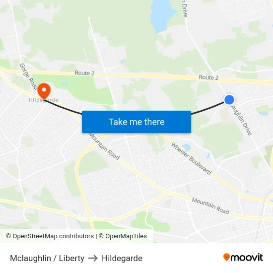 Mclaughlin / Liberty to Hildegarde map